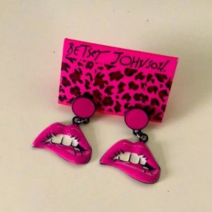 Betsey Johnson Pink Lips Earrings